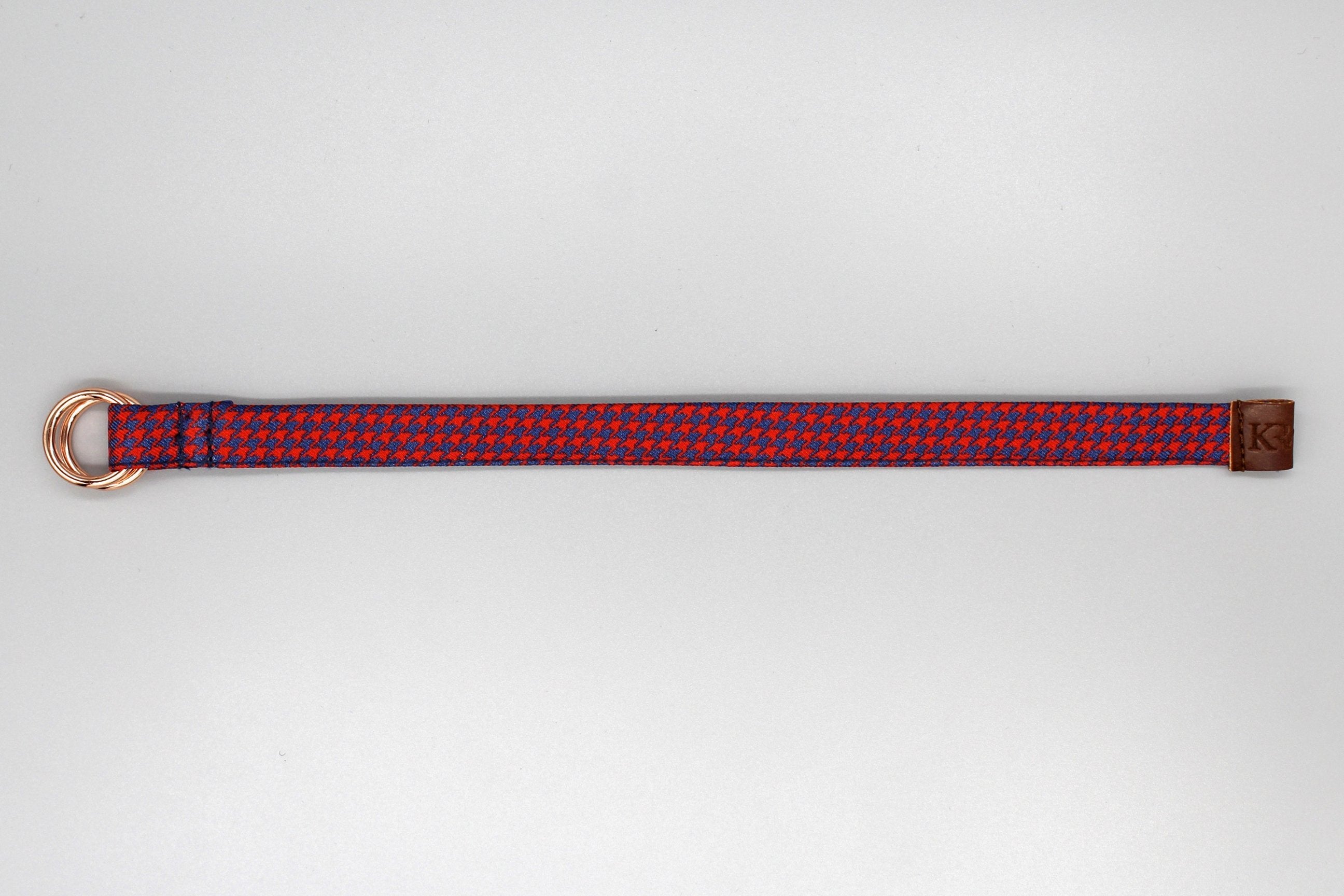 KRAGÜ BRACELET RED HOUNDSTOOTH - ROSÉ - KRAGÜ ARMBAND UNISEX ARMBAND. MODERNES UND STYLISCHEN SEIDENARMBAND