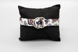 KRAGÜ BRACELET PAISLEY DREAM - SILVER - KRAGÜ ARMBAND UNISEX ARMBAND. MODERNES UND STYLISCHEN SEIDENARMBAND