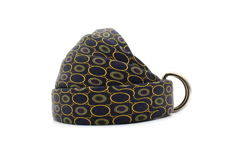 KRAGÜ GOLDEN CHAIN BLUE - KRAGÜ GÜRTEL AUS SEIDE MIT SILBERNER GÜRTELSCHNALLE. DAS MODISCHE ACCESSOIRE. AUFFÄLLIG, STYLISCH UND MODERN.