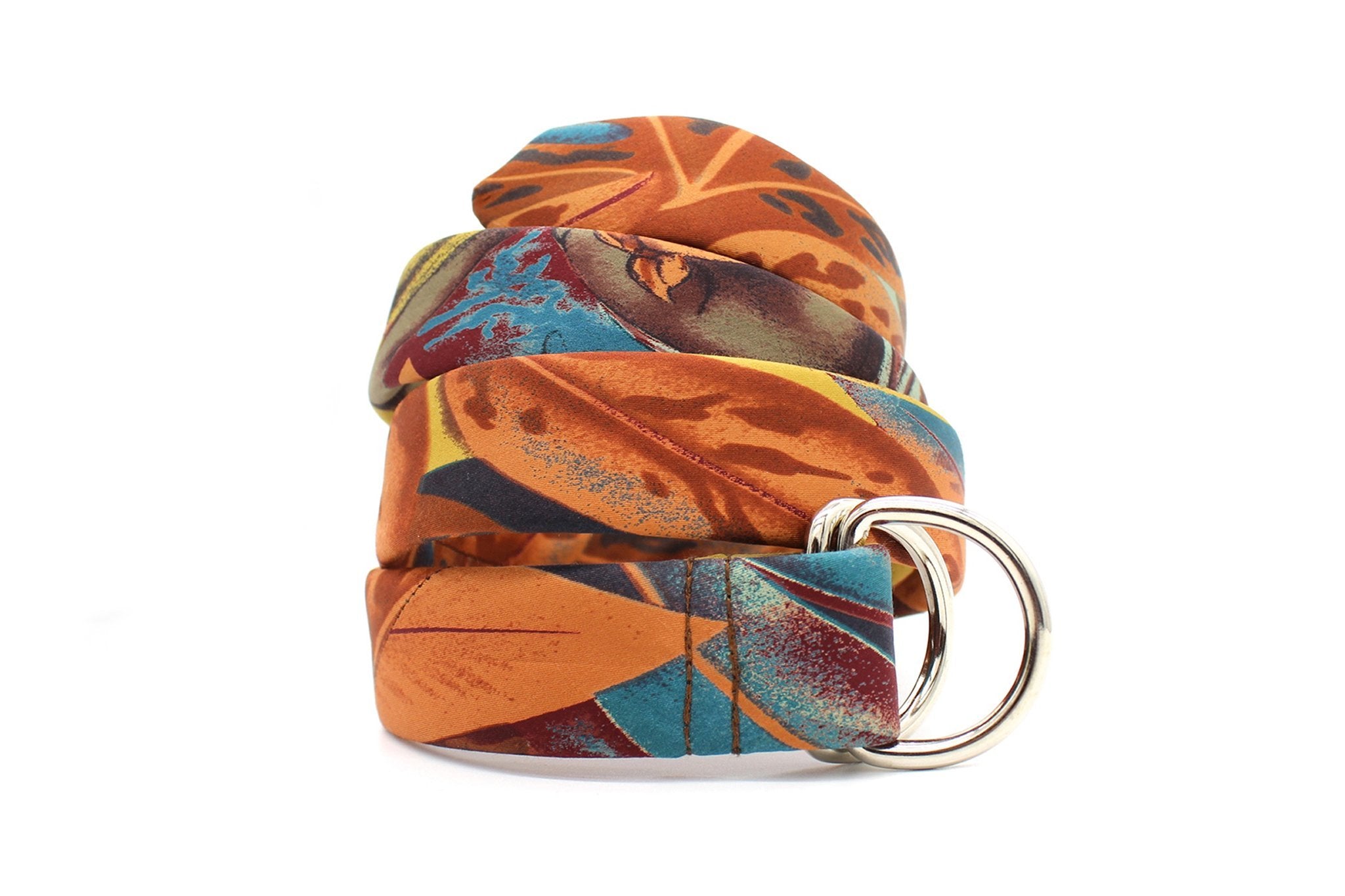 KRAGÜ HUMAN PHANTASY MULTICOLOR - KRAGÜ GÜRTEL AUS SEIDE MIT SILBERNER GÜRTELSCHNALLE. DAS MODISCHE ACCESSOIRE. AUFFÄLLIG, STYLISCH UND MODERN.