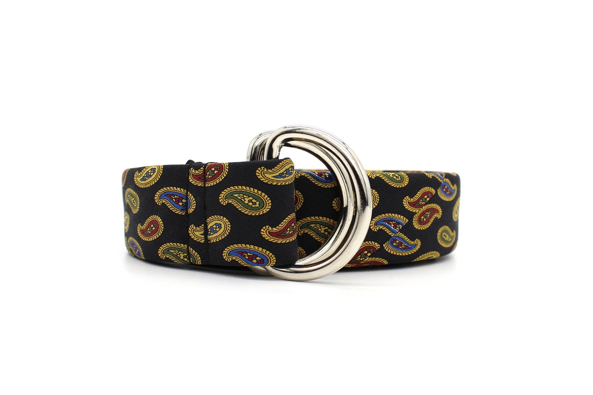 KRAGÜ PAISLEY PRECIOUS BLACK - KRAGÜ GÜRTEL AUS SEIDE MIT SILBERNER GÜRTELSCHNALLE. DAS MODISCHE ACCESSOIRE. AUFFÄLLIG, STYLISCH UND MODERN.