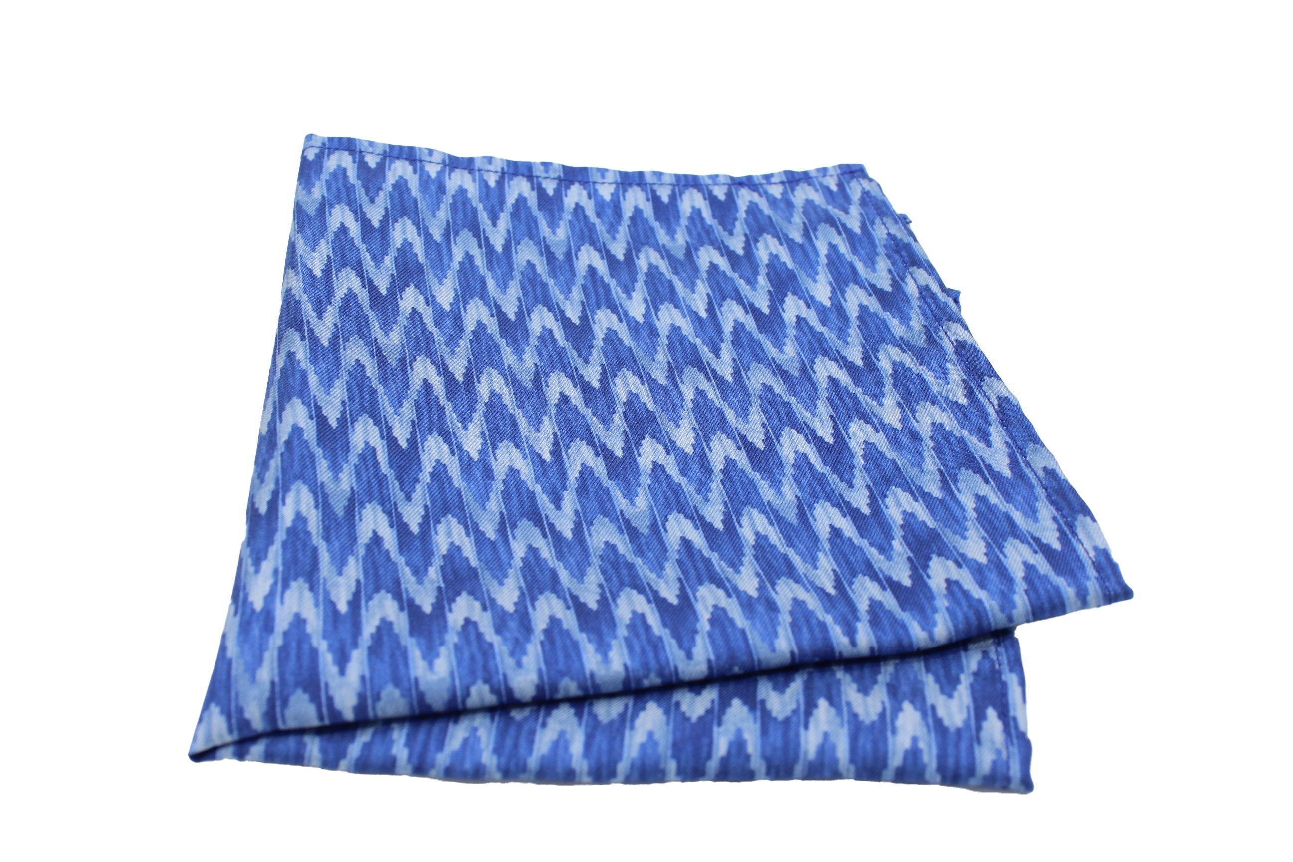 KRAGÜ POCKET SQUARE DEEP BLUE WAVES - KRAGÜ EINSTECKTUCH