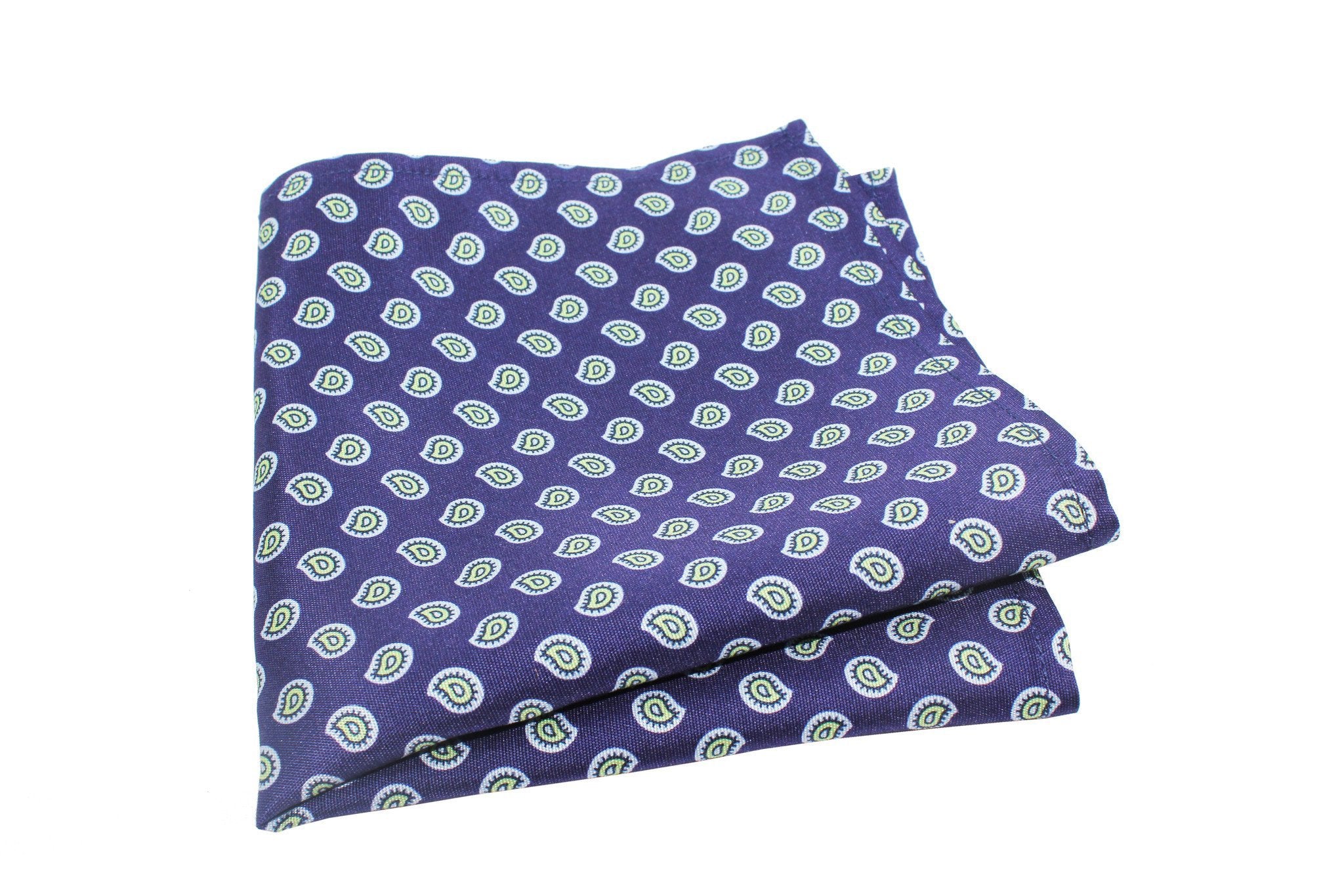 KRAGÜ POCKET SQUARE PAISLEY DROPS BLUE - KRAGÜ EINSTECKTUCH