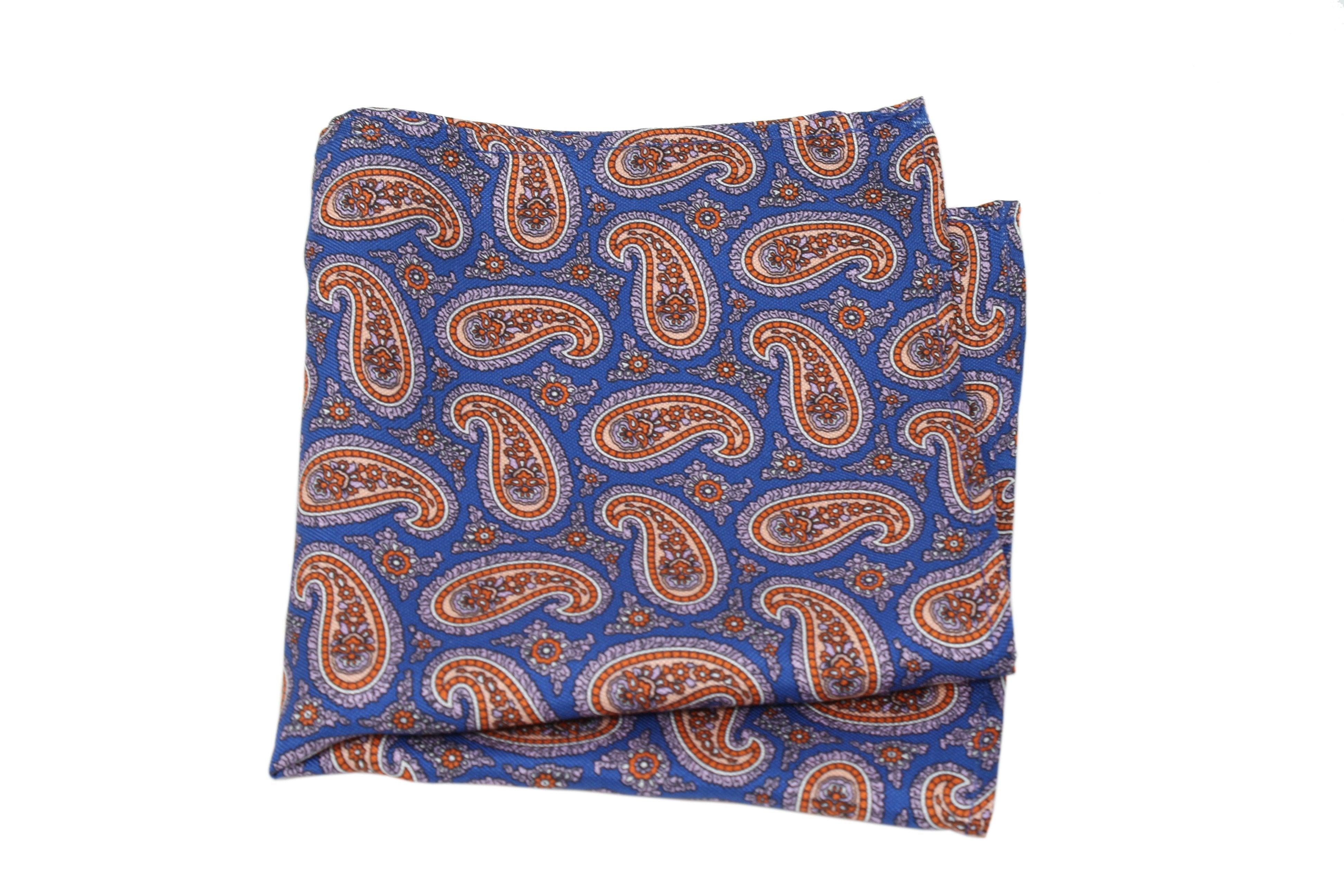 KRAGÜ POCKET SQUARE PAISLEY PURPLE RED - KRAGÜ EINSTECKTUCH