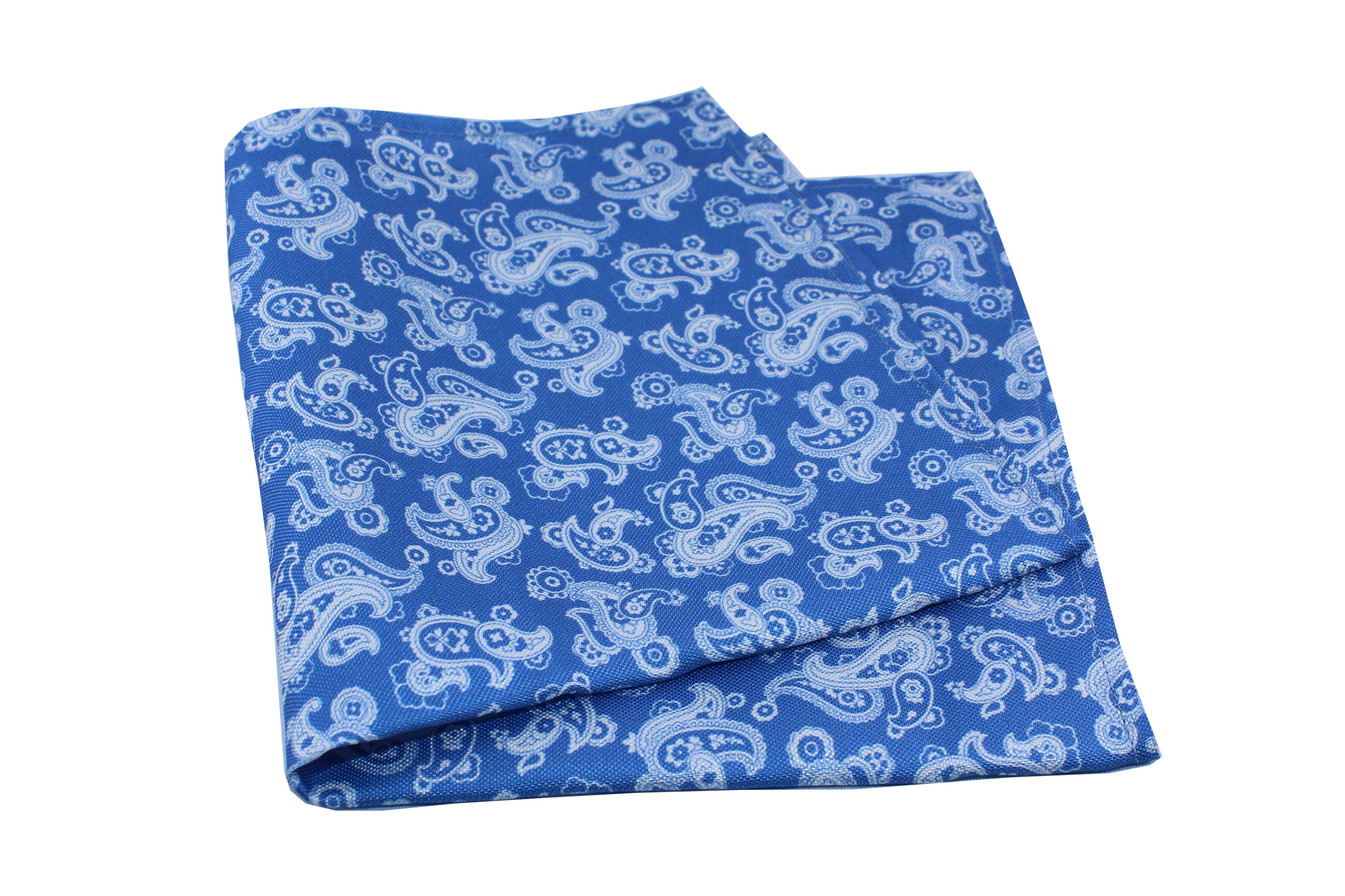 KRAGÜ POCKET SQUARE PAISLEY WHITE LIGHTBLUE - KRAGÜ EINSTECKTUCH