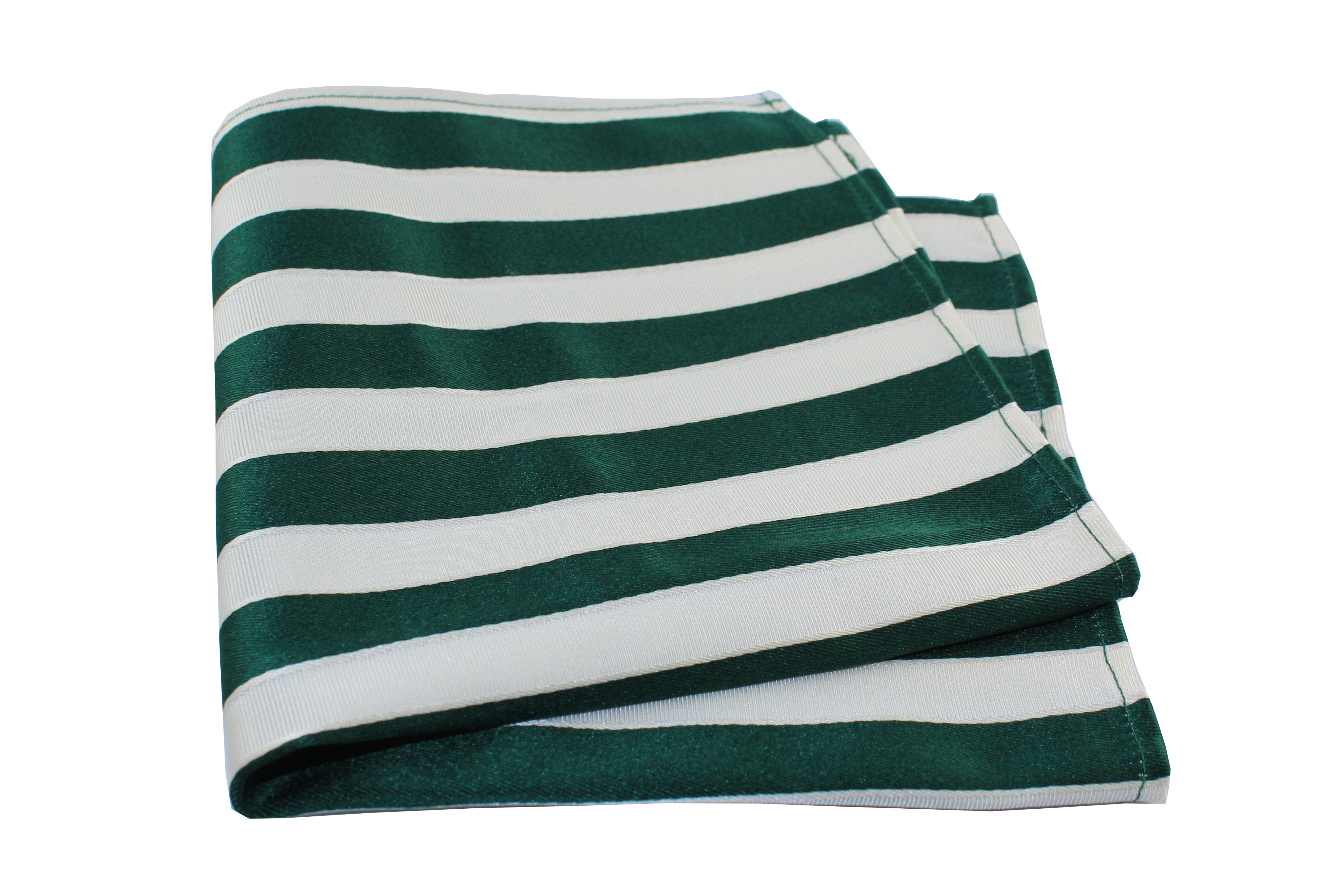 KRAGÜ POCKET SQUARE STRIPES GREEN & WHITE - KRAGÜ EINSTECKTUCH