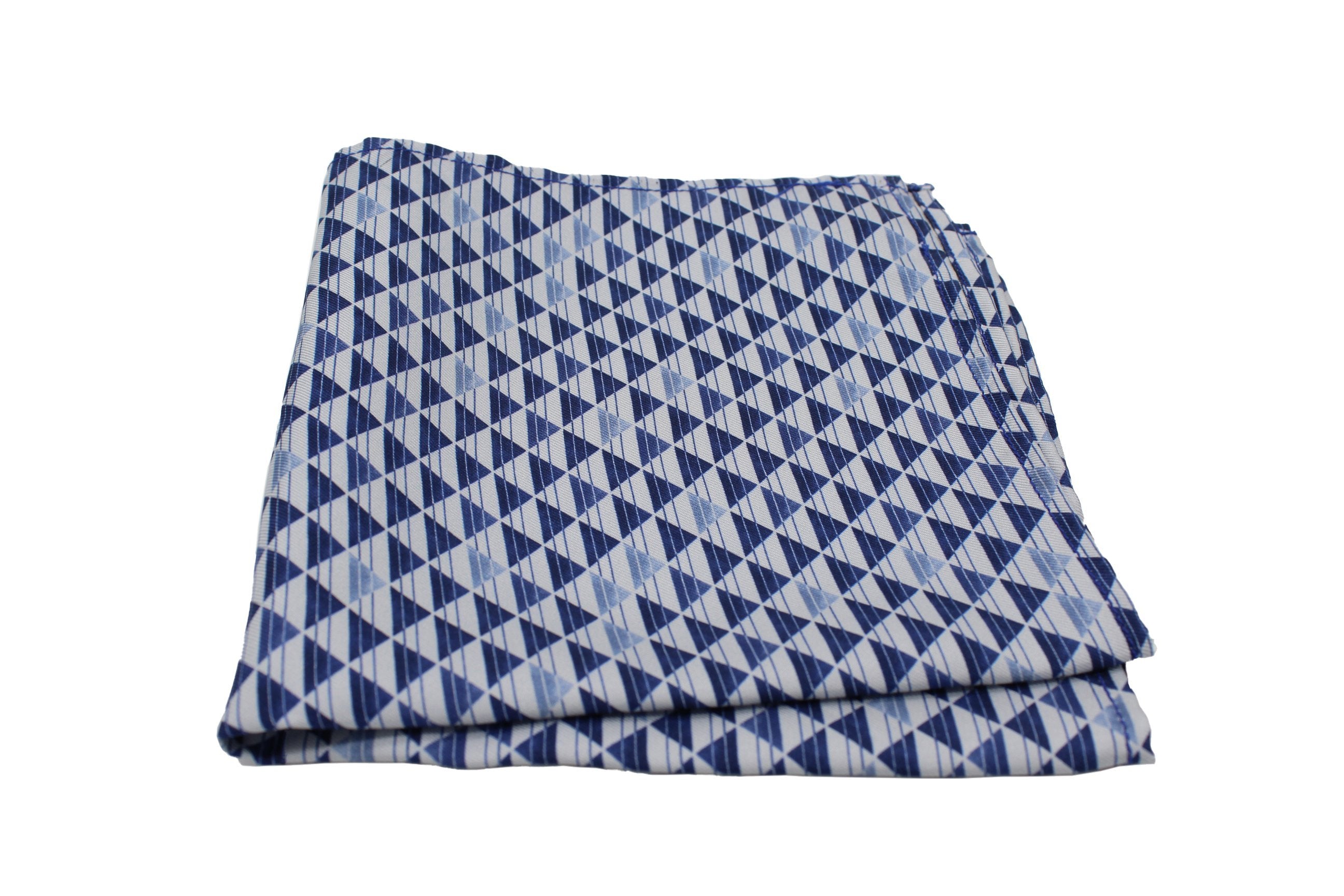 KRAGÜ TRIANGLE BLUE WHITE - KRAGÜ GÜRTEL AUS SEIDE MIT SILBERNER GÜRTELSCHNALLE. DAS MODISCHE ACCESSOIRE. AUFFÄLLIG, STYLISCH UND MODERN.